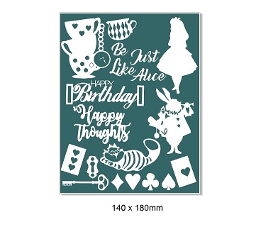 Alice in Wonderland card -Journal-sheet  110 x 180mm .Min Buy 3